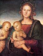 Pietro Perugino Madonna with Child and the Infant St John oil painting artist